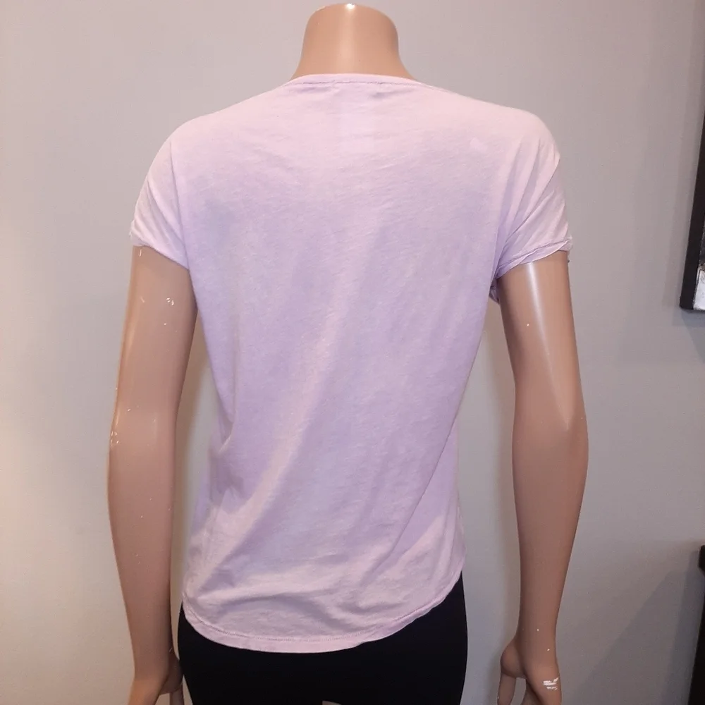 TALULA Aritzia Burnout Graphic Tee Cosmic Communication Scoop Neck Festival